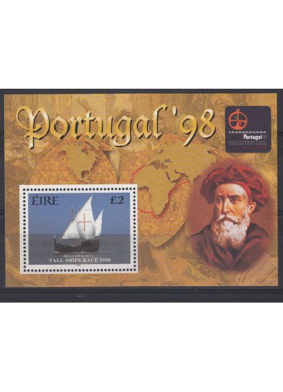 IRLANDA 1998 foglietto nuovo Portugal 98 Tall Ship Race BF 29