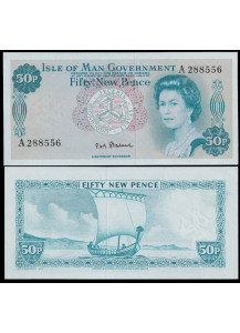 ISLE OF MAN 50 New Pence "Elizabeth II 1969 Fior di Stampa