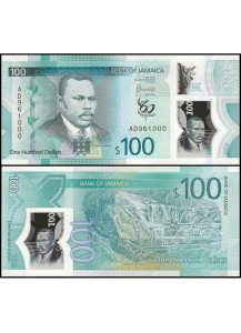 JAMAICA 100 Dollars 2022 (2023) P 97a Polymer Fds