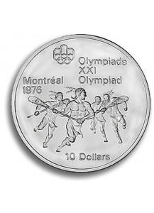 1976 - CANADA XXI Olimpiade 10 Dollari Ag. 3° Serie Lacrosse Fdc