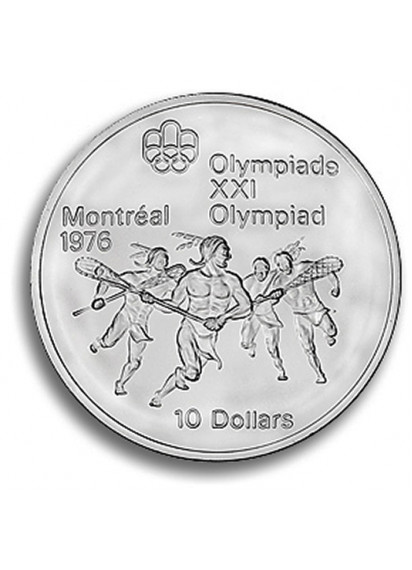 1976 - CANADA XXI Olimpiade 10 Dollari Ag. 3° Serie Lacrosse Fdc