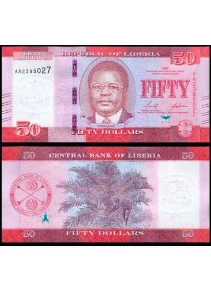 LIBERIA 50 Dollars 2022 Fior di Stampa