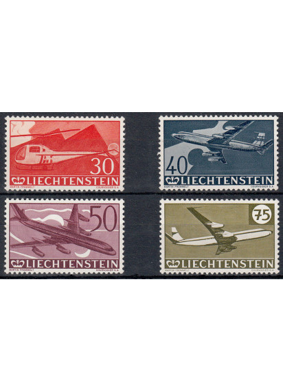 1960 Posta Aerea Aerei Diversi 4 Valori Integri Unificato A34-7
