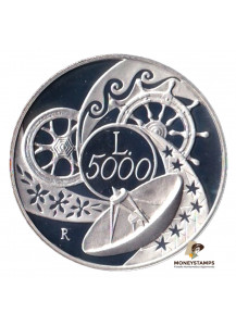 1999 - 5000 lire argento Italia Verso il 2000 soggetto La Terra Proof