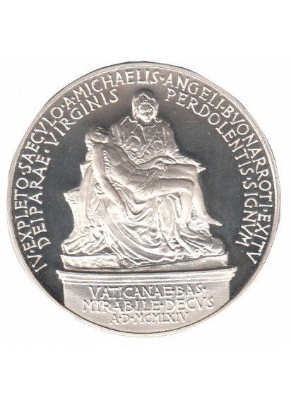 1965 Medaglia annuale di Paolo VI  in Argento Anno II Pietà Michelangelo Fior di Conio 