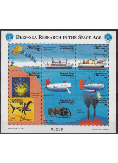 MICRONESIA francobolli serie completa Esplorazione Marina