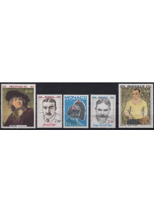 MONACO 1981 francobolli serie completa Bugatti Picasso Rembrandt Unificato 1290-4