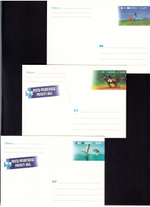 Commemorative cartoline ordinaria nuove tre valori 29.04.2002