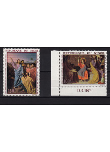 NIGER 1967 francobolli serie completa nuova Yvert e Tellier A 76-7 Centenario Morte Ingres