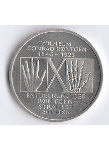 GERMANIA 10 Marchi 1995 Ag. W. Conrad Rontgen Fdc