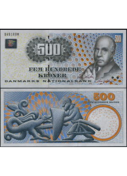 DANIMARCA 500 Kroner 2008 Niels Bohr Fior di Stampa 