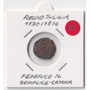 Regno di Sicilia Periodo 1130 /1816 Denaro Re FEDERICO IL SEMPLICE moneta medievale Italiana