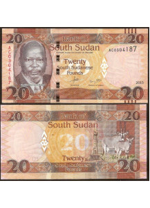 SOUTH SUDAN 20 Pounds 2015 P 13a No Paypal Fds
