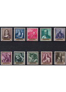 SPAGNA 1963 francobolli serie completa nuova Dipinti Josè de Ribera Unificato 1161-70
