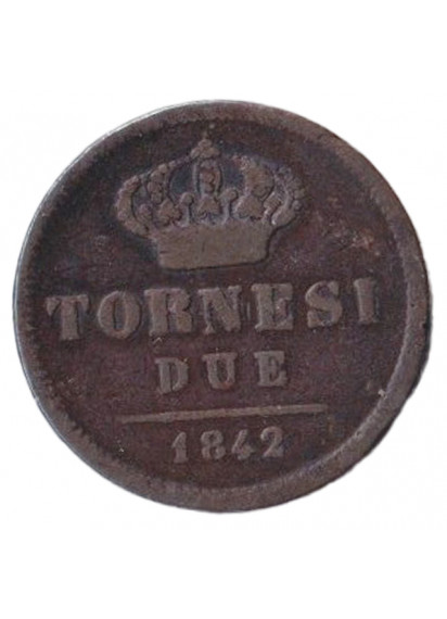 1843 Ferdinando II 2 TORNESI BB+ 
