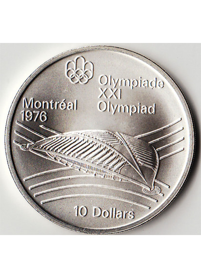 1976 - CANADA XXI Olimpiade 10 Dollari Ag. 7° Serie Velodrome Olimpico Fdc