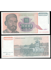 JUGOSLAVIA 1000 Dinara 1994 Fior di Stampa